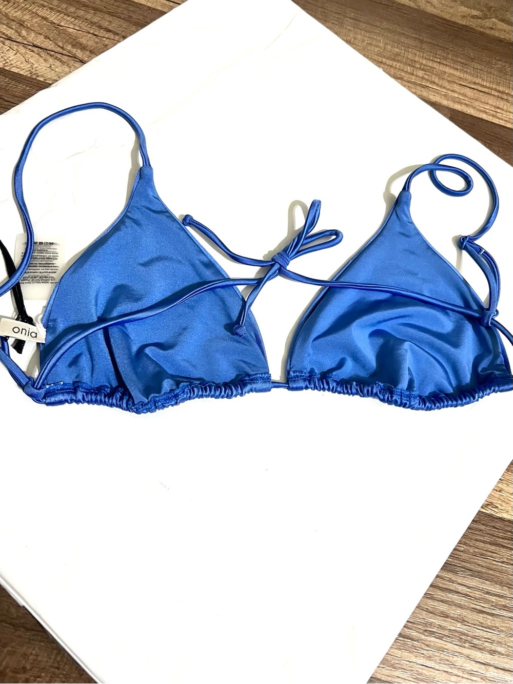 NWT Onia Blue Triangle Bikini Top - Classic Adjustable Swim